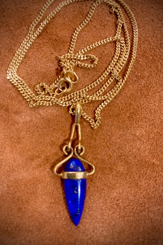 Lapis Lazuli Gold teardrop necklace